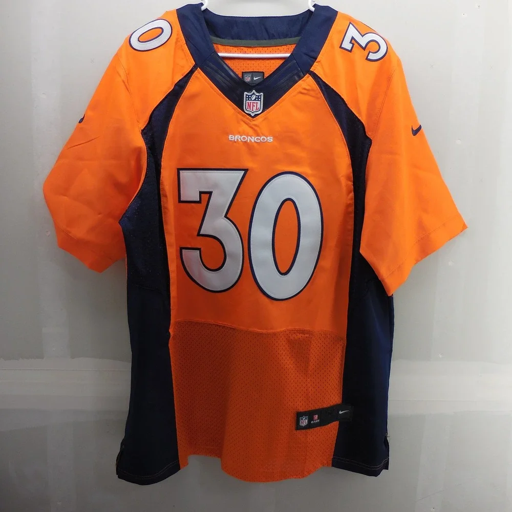 Nike Denver Broncos Phillip Lindsay 30 On Field Jersey Mens 52‎ Orange Navy